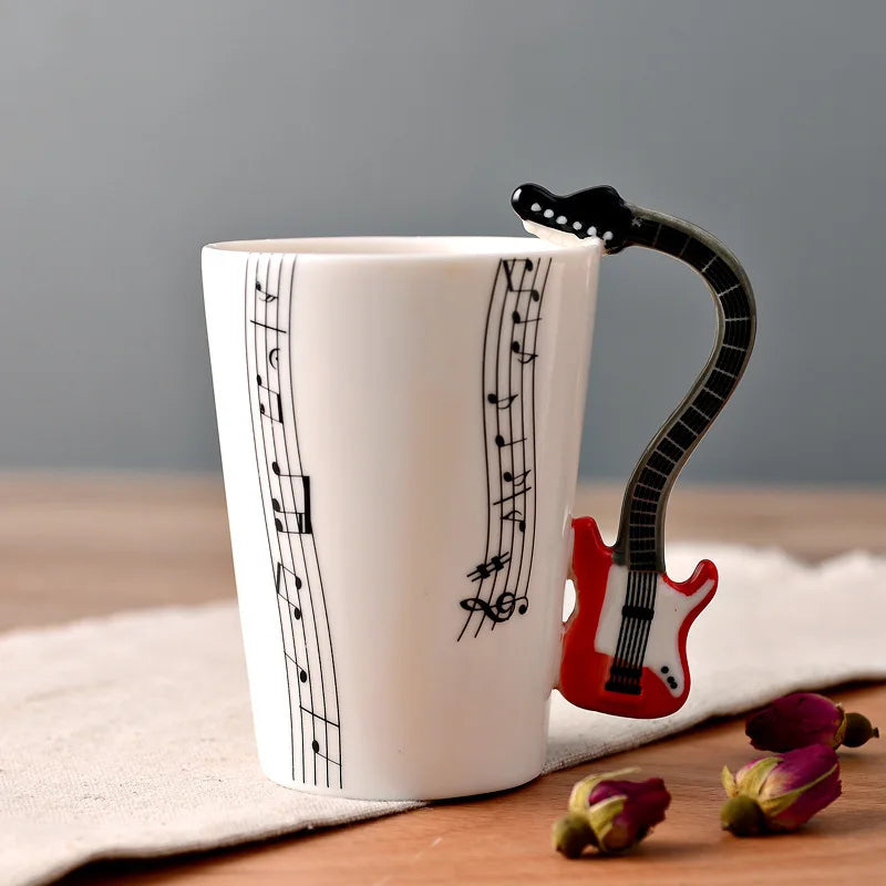 Ceramic Cup Music Creative Water Cup Musical Note Mug Gift Coffee Cup Musical Instrument Handle