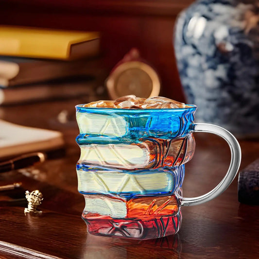 350ml Book Coffee Mug 3D Painted Book Glass Mug Funny Coffee Drinking Cups Vintage Drinkware Gifts for hot or cold drinks