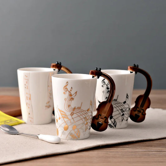 Ceramic Music Mug Bar Guitar Mugs
