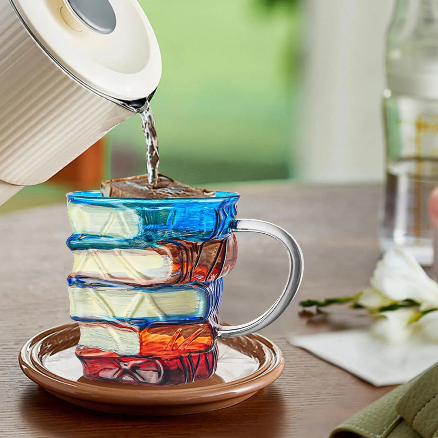 350ml Book Coffee Mug 3D Painted Book Glass Mug Funny Coffee Drinking Cups Vintage Drinkware Gifts for hot or cold drinks