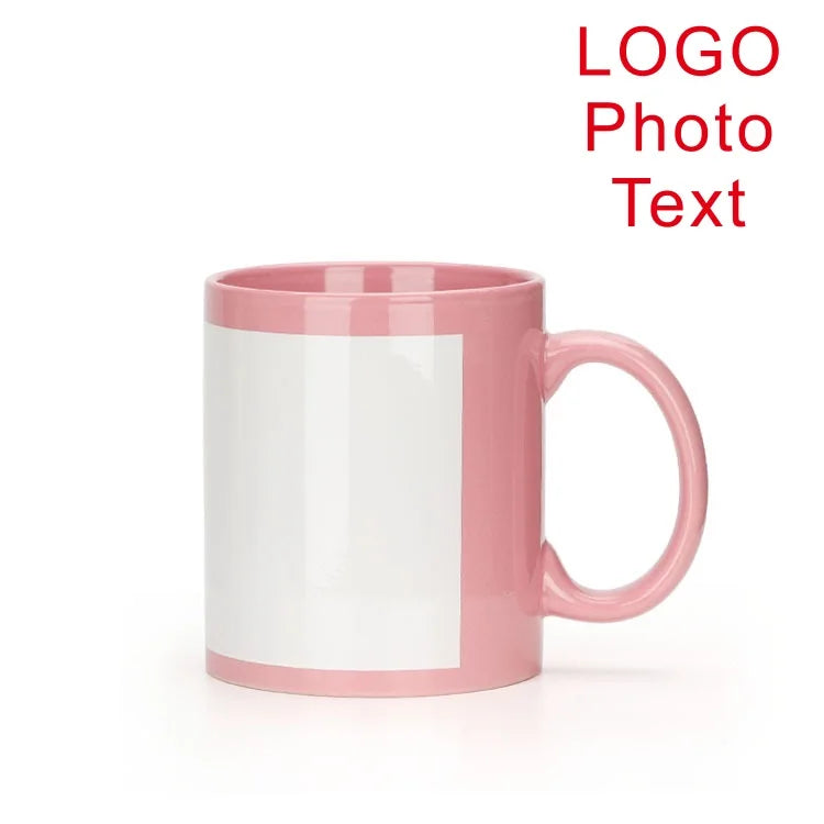 350ML Black Cup Ceramic Mug Custom DIY Text Photo Picture Logo Coffee Milk Personalized Gift for Friends Relatives and Lovers