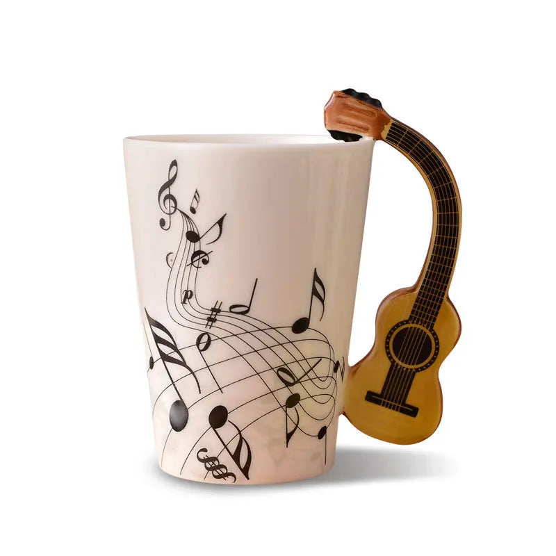 Ceramic Cup Music Creative Water Cup Musical Note Mug Gift Coffee Cup Musical Instrument Handle