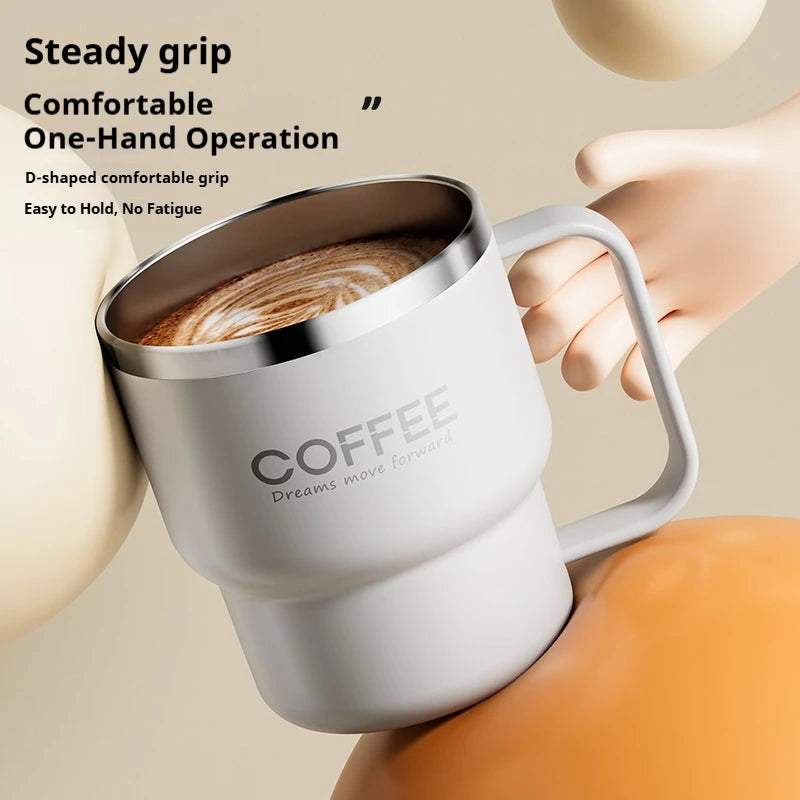 400ML Milk Coffee Mug Stainless Steel Coffee Mug With Handle Portable Double Layer Sealed Leak-proof Drinking Thermal Water Cup