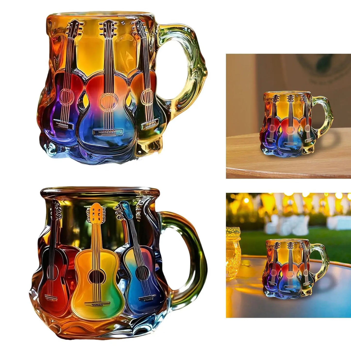 Guitar Art Coffee Mug Collection Gifts Multifunctional Creative Desktop Ornament for Shelf Studio Living Room Bedroom Adults